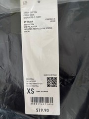 Uniqlo AIRism Cotton Oversized T-Shirt Black XS, NWT