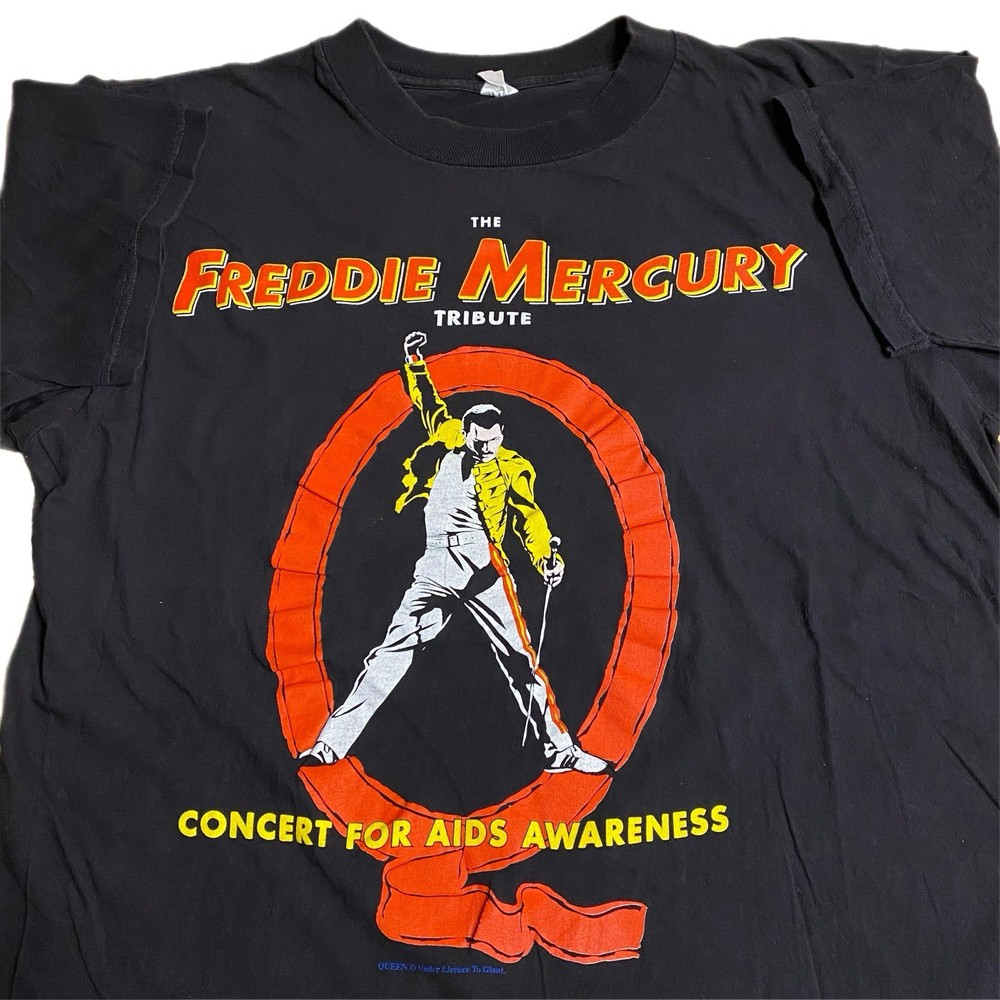 Vintage 90s Freddie Mercury Tribute Queen Concert T Shirt Size XL Rare