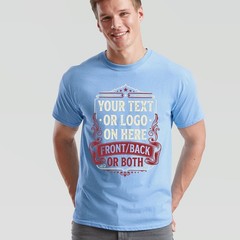 Personalised Unisex T Shirt Custom Printed Logo Text Front And Back Tee