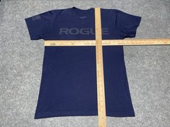 Rogue Fitness Blue Small Workout Lift Heavy Gym Rat Shirt