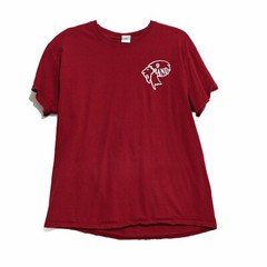 Gildan Men Maroon TShirt Round Neck Solid Graphic Casual Pullover Short Sleeve L