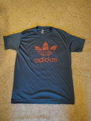 Adidas T-Shirt Men’s Large Gray Trefoil Classic Logo Short Sleeve