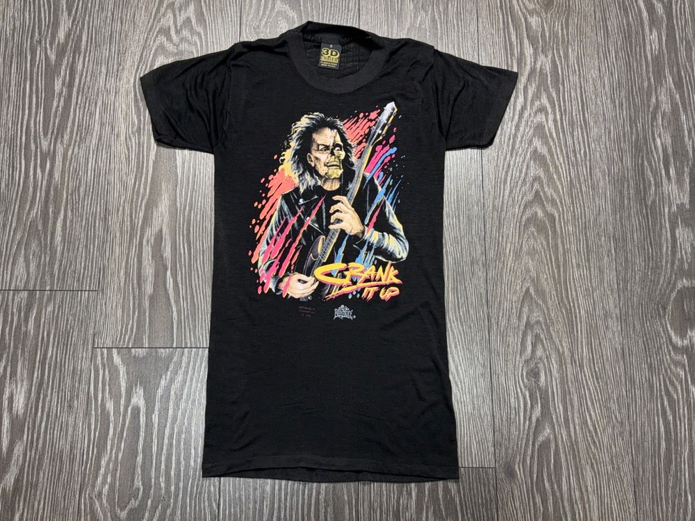 Vintage 1989 3D Emblem Just Brass Crank It Up T Shirt TeeRock n Roll Made in USA