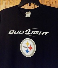 Bud Light Pittsburgh Steelers NFL Promo Vintage Y2K Men’s Graphic Shirt Size L