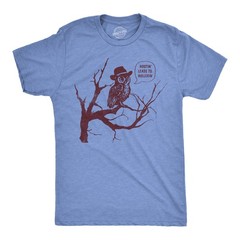 Mens Funny T Shirts Hootin Leads to Hollerin Sarcastic Owl Graphic Tee for Men