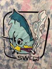 Skinny Water Culture Fishing Stoned Fish Smoking Tie Dye T-Shirt Large