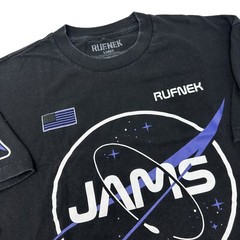 RUFNEK Space Jam Jordan 11 Sneaker Black Short Sleeve Shirt Hip Hop Size Large