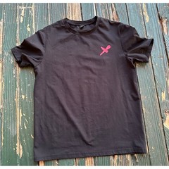 Mens Black Graphic T Shirt Flower Smiley Face “Joyful Famings” Tee