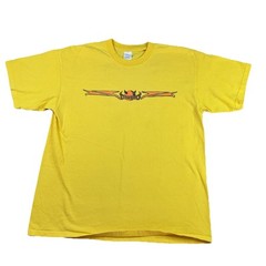 Vintage Diablo Paintball T-Shirt Men Sz XL Y2K Graphic Crew Yellow Short Sleeve