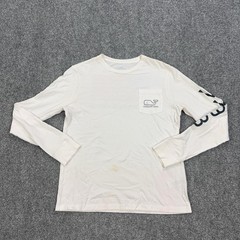 Vineyard Vines Shirt Mens Large White Flag Whale Pocket Long Sleeve Tee Tagless
