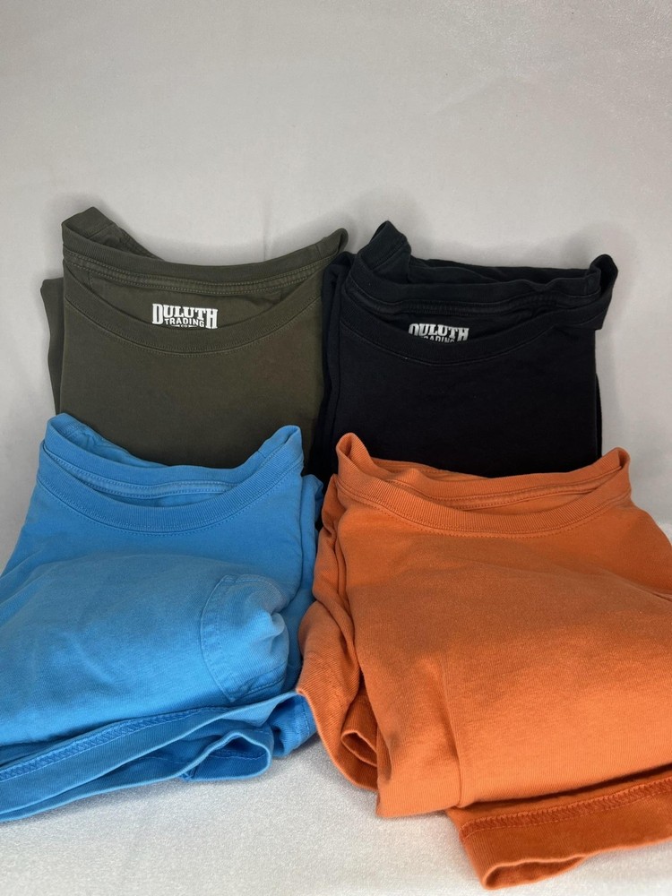 Lot Of 4 Duluth Trading Shirt Mens XL Multicolor Pocket Tee Cotton Crew Neck