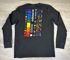 Adidas Long Sleeve Shirt Black Rainbow Graphic Logo Chest 39” Length 27” Mens M