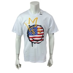Brooklyn Vertical T Shirt Mens L USA Flag Smiley Face Crown Graphic White Cotton
