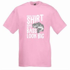 Fishing Bass Look Big Funny Humour Novelty T Shirt Various Colours And Sizes
