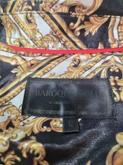 BAROQUE GOLD MEDUSA Mens L Shirt Y2K Button Up Italian Designer Geometric