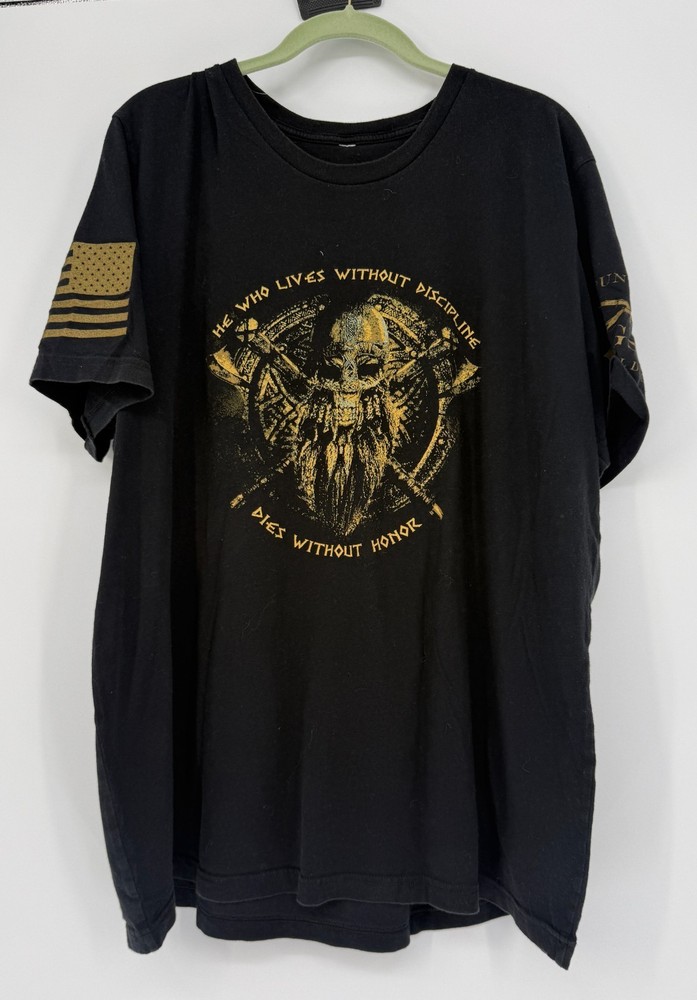 Grunt Style Viking Skull Graphic T Shirt Black XXL Military Tactical Cotton