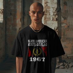 Black American Heritage Flag 1967 T-Shirt Cultural Pride Graphic Tee