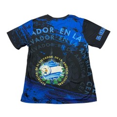 El Salvador Shirt Mens Medium M Black Blue Flag Short Sleeve Lightweight