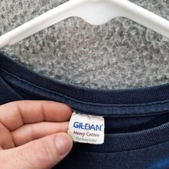 Vintage Gildan Shirt Adult 2XL XXL Blue Wolf Nature Biker Motorcycle Grunge Y2K