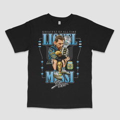 Messi GOAT Black Tee HOT