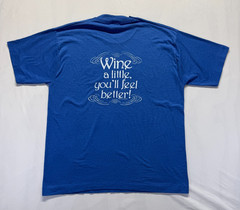 VTG Fruit Of The Loom T Shirt Mens Large Blue Wine A Little You’ll Feel Better