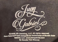 Juan Gabriel Graphic T Shirt Black Latin Pop Tribute Tee Size XL, L, M, S, XS