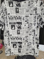 Billionaire Boys Club Short Sleeve V-Neck Newspaper Print Large Brand New W/Tag