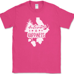 Autumn Happiness T-Shirt Fall Thanksgiving Holiday Seasonal Leaves Tee
