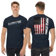 6.0 Powerstroke T-shirt Burning Diesel American Flag Shirt