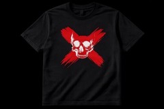Red Skull X Graphic Tee, Dark Cotton Unisex Shirt