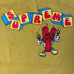 Supreme Dynamite Tee Shirt M Cotton USA Skate Streetwear Acid Yellow 101837 2019