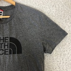 The North Face T Shirt Mens M Medium Grey Spellout Logo Walking Hiking Outdoors