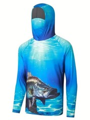 Hoodie Face Mask Long Sleeve T- Shirt 100% Polyester Material for UV Protection