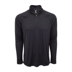 ALL SPORTS MENS QUATER ZIP LONG SLEEVES BLACK ATHLETIC TOP