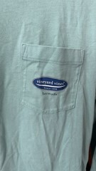 Vineyard Vines XS Green Long Sleeve Pocket Crew Neck Bermuda Logo Graphic Tee