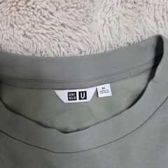 Uniqlo AIRism Cotton Oversized Crew Neck T-Shirt Light Green Sage Size XL EUC
