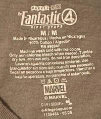 Marvel Fantastic Four T-Shirt Mens Medium Black Graphic Tee Superhero Comic