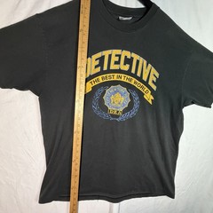 Vintage NYPD Detective DEA T Shirt XL USA Single Stitch 80s 90s Hanes Black