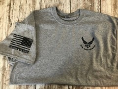 Air Force Military T-shirt With DD-214 Alumni USAF VIII 190G