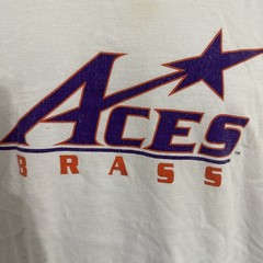 Vintage University of Evansville Purple Aces Brass T Shirt XL UE Indiana