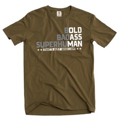 Men’s funny bold badass superhuman T-shirt funny old man papa dad Tee Shirt