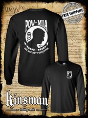 POW – MIA Double-Sided Long Sleeve T-Shirt – USA Veteran Marine Army Military