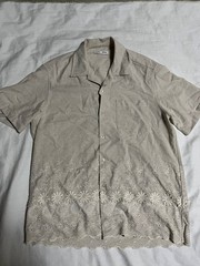 CMMN SWDN Floral Cut Out Shirt Size M Medium Short Sleeve Button Up Casual Tops