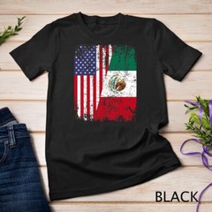 MEXICAN ROOTS TSHIRT Half American Flag MEXICO SHIRT Unisex T-shirt