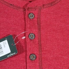 G.H. Bass & Co. Men’s Yosemite Henley Long Sleeve Shirt Large New With Tags Red