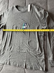 GEORGE Men’s Sz XL (46-48) Gray Crew Neck Long Sleeve T-Shirt NWT 100% Cotton