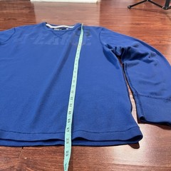 Y2K American Eagle Waffle Shirt Size XL Blue Long Sleeve Thermal Waffle Knit Tee