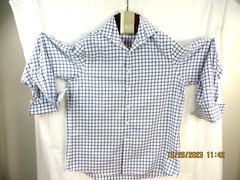 MICHAEL KORS NON IRON 100% Cotton SZ 161/2 (34-35) Men’s White Blue Dress Shirt