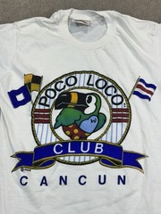 Vtg Poco Loco Club Cancun TShirt Mens Med Graphic Holiday Mexico 90s Retro Beach