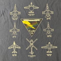 Jerzees USS Ronald Reagan CVN 76 Navy Blue Graphic T-Shirt Mens XL High Cotton